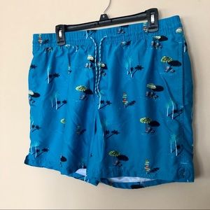 Men’s Goodfellow &Co Blue Beach-Themed Swim Trunks